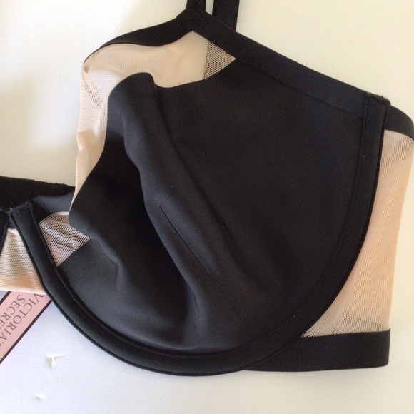 VICTORIA SECRET BLACK NUDE LINED DEMI BRA 34DD NWT - Picture 7 of 16